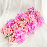 HULIANFU Luxury Wedding Road Cited Flowers Rose Peony Hydrangea Mix DIY Arched Door Flower Row Window T Station Wedding Decoration