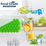 HULIANFU SILIKOLOVE Honeycomb Ice Cube Trays Reusable Silicone Ice cube Mold BPA Free Ice maker with Removable Lids