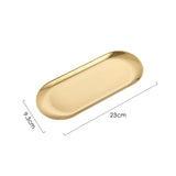 HULIANFU Nordic Style Gold Silver Stainless Steel Dessert Dining Plate Nut Cake Fruit Plate Towel Tray Snack Western Steak Kitchen Plate