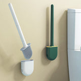 HULIANFU Silicone Toilet Brush Wall-Mounted  Soft Bristles Brushes Set Wash Toilet Wc Accessories with Holder Cleaning Bathroom Tool 20