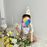 HULIANFU INS First Kids Birthday Daisy Hat Baby Girl Flower Party Hat Mesh Headwear