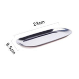 HULIANFU Stainless Steel Black Tea Tray Plate Dessert Cake Fruit Dish Letter Plates Cosmetics Storage Trays Jewelry Display Home Decor