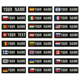 HULIANFU National Flag 10X2.5cm Embroidery Custom Name Text Patch Stripes Badge Iron On Or Sew On Or Velcros Patches For