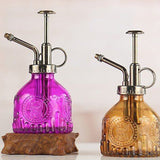 HULIANFU Retro Glass Watering Spray Bottle High-Atomization Nozzle for Garden Plants Leak-Proof 200ML Flower Plant Mister
