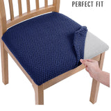 HULIANFU Removable Dining Chair Seat Cover Jacquard Dining Chair Covers Stretch Seat Cushion Slipcover for Dining Room Kitchen Chairs