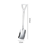 HULIANFU Shovel Spoon Stainless Steel Teaspoon For Coffee Spoon Fruit Ice Cream Dessert Scoop Kitchen Accessories Wedding Christmas Gift