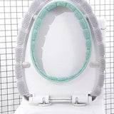 HULIANFU Winter Warmer Toilet Seat Cover Mat Bathroom Toilet Pad Cushion with Handle Thicker Soft Washable Closestool Warmer Accessories