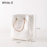 HULIANFU Nordic Creative Shopping Basket ceramic Vase Bag Decoration Simple Dried Flower Arrangement Vase Table Decoration