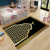 HULIANFU Muslim Prayer Non-slip Carpet Room Mat Square Removable Kitchen Bathroom Floor Waterproof Carpet Mat Bedroom Furry Carpet Tapis
