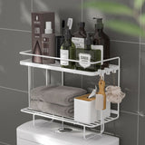 HULIANFU Toilet Water Tank Storage Rack Iron Toilet Punch-Free Multifunctional Storage Rack Bathroom Toilet Upper Shelf  shelf organizer