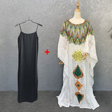 hulianfu Women Long Sleeve Round Neck Fashion Casual Solid Color Sexy Fancy Party Lace And Floor Dress