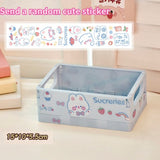 HULIANFU Ins Desktop Plastic Storage Baskets Organizer Box Folding Stackable Toy Storage Basket with Handle Bathroom Storage Box Basket