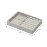 HULIANFU Velvet Jewelry Display Tray Case Hot Sales Stackable Exquisite Jewellery Holder Portable Ring Earrings Necklace Organizer Box