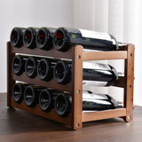 HULIANFU Vintage Wooden Bottles Wine Rack Cabinet Holder Shelf Free Standing Holders Barware Storage Wine Racks Home Kitchen Bar Tools