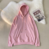 hulianfu Woman's Sweatshirts Solid Drop Shoulder Korean Female Hooded Pullovers  Thicken Warm Oversized Hoodies Women