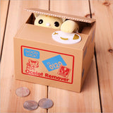 HULIANFU Panda Coin Box Kids Money Bank Automated Cat Thief Money Boxes Toy Gift for Children Coin Piggy Money Saving Box