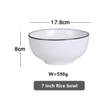 HULIANFU White Dinner Plate Set Ceramic Kitchen Plate Tableware Set Food Dishes Rice Salad Noodles Bowl Soup Kitchen Cook Tool 1pc