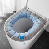 HULIANFU Winter Warm Toilet Seat Cover Closestool Mat 1Pcs Washable Bathroom Accessories Knitting Pure Color Soft O-shape Pad Bidet Cover