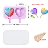 HULIANFU SILIKOLOVE Healthy Silicone Ice Cream Mold Easy Popsicle Mold Reusable Ice Cream Bar Pop Molds For DIY Making Summer Favorites