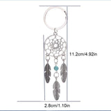HULIANFU New Indian Style Dreamcatcher Moon Handmade Wind Chimes Wall Ornament Girls Room Decoration Feather Dream Catcher