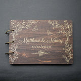 HULIANFU Personalized Guest Book A4/A5 Wedding Guest Book Wedding Guestboook Wishes Book Wooden Wedding Album Baptism Mariage Decoration