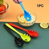 HULIANFU Noodle Multifunctional Ergonomic Mini Portable Cooking Tool Soft Silicone Spoon Home Kitchen Pasta Fork Durable Practical