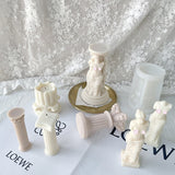 HULIANFU Vintage Roman Column Candle Mold DIY Portrait Scented Silicone Mold Venus Goddess Human Body Plaster Mold Candle Mold Making