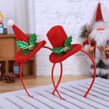 HULIANFU 2023 Fashion Christmas Hat Headband Christmas Sequin Headband Santa Xmas Party Decor Double Hair Band Clasp Head Hoop