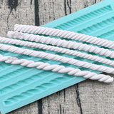 HULIANFU Pearl Rope Wave Flower Gemstone Shape Cake Side Lace Silicone Sugarcraft Mold Fondant Cake Decorating Tools