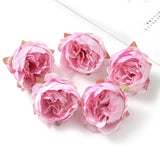 HULIANFU Silk Peony Artificial Flowers Head Pink Peonies Champagne Fake Flower For Home Wedding Decoration Accessories DIY Handmade Craft