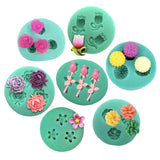 HULIANFU New Mini Flowers Series Silicone Mold DIY Handmade Fondant Cake Baking Chocolate Sugar Cake Tool Resin Polymer Clay Making Mould