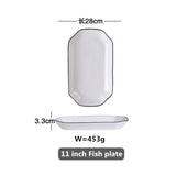 HULIANFU White Dinner Plate Set Ceramic Kitchen Plate Tableware Set Food Dishes Rice Salad Noodles Bowl Soup Kitchen Cook Tool 1pc