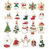 HULIANFU 2023 96 Christmas Enamel Dripping Alloy Diy Jewelry Accessories Santa Claus Snowman Bell Earrings Bracelet Small Pendant