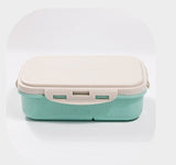 HULIANFU Wheat Straw Lunch Box Microwavable Tableware Students Adult Multi Grids Lunch Boxes Insulation Keep Fresh Leakproof Storage Box