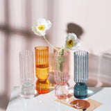HULIANFU Nordic Glass Vase Small Glass Vases Flower Arrangement Home Decoration Accessories Modern Living Room Glass Ornament
