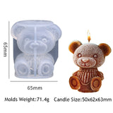 HULIANFU Sitting Position Toy Bear Silicone Candle Molds for Handmade Scented Candle Plaster Cute Bear Injection Mould Home Decor