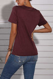 hulianfu Wine Red Leopard T-shirt