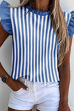 hulianfu O Neck Loose Ruffled Tops