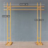 HULIANFU 2023 Wedding arch Wrought Iron Wedding Props Double Pole Square Arch Flower Stand Outdoor Square Frame Shelf Party Backdrop Decor