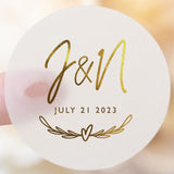HULIANFU Thank You For Celebrating With Us Stickers With Gold, Silver or Rose Gold Foil, White Matte Round Stickers, Wedding Stickers