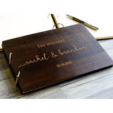 HULIANFU Personalized Wedding Guest Book Unique Wooden Guest Book Wedding Wishes Custom Name and Date A4/A5 Creative Beautiful