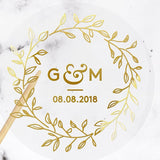 HULIANFU Thank You For Celebrating With Us Stickers With Gold, Silver or Rose Gold Foil, White Matte Round Stickers, Wedding Stickers