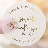 HULIANFU Thank You For Celebrating With Us Stickers With Gold, Silver or Rose Gold Foil, White Matte Round Stickers, Wedding Stickers