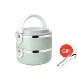 HULIANFU Microwave Stainless Steel Thermal Lunch Box Food Storage Box Travel Picnic Leakproof Lunch Box Students Work Adult Lunch Box