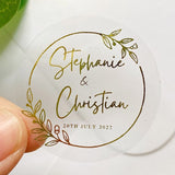 HULIANFU Thank You For Celebrating With Us Stickers With Gold, Silver or Rose Gold Foil, White Matte Round Stickers, Wedding Stickers