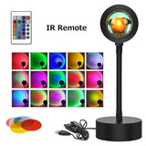 HULIANFU Tuya Smart Sunset Lamp Night Light Sunset Projector Smart Life APP Remote Led Lights Room Decoration Photography Birthday Gift
