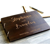 HULIANFU Personalized Wedding Guest Book Unique Wooden Guest Book Wedding Wishes Custom Name and Date A4/A5 Creative Beautiful