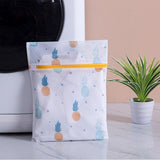 HULIANFU Pineapple Printing Zippered Mesh Laundry Bag Polyester Washing Net Bag For Underwear Sock Washing Machine Pouch Clothes Bra Bags
