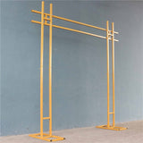 HULIANFU 2023 Wedding arch Wrought Iron Wedding Props Double Pole Square Arch Flower Stand Outdoor Square Frame Shelf Party Backdrop Decor