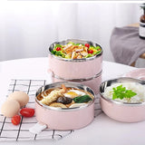 HULIANFU Microwave Stainless Steel Thermal Lunch Box Food Storage Box Travel Picnic Leakproof Lunch Box Students Work Adult Lunch Box